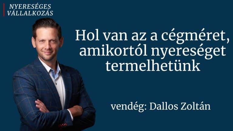 Read more about the article 11. Hol van az a cégméret, amikortól nyereséget termelhetünk – podcast beszélgetés Dallos Zoltánnal